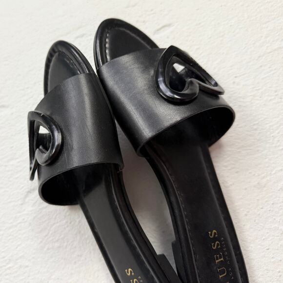 Guess Black Heart Slide Sandals, Size 8 - Picture 5 of 6